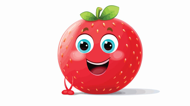 Rendered illustration of strawberry cartoon character