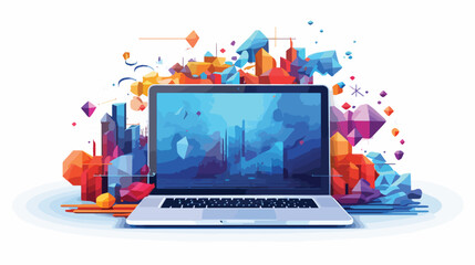 Rendering of technology background flat vector 