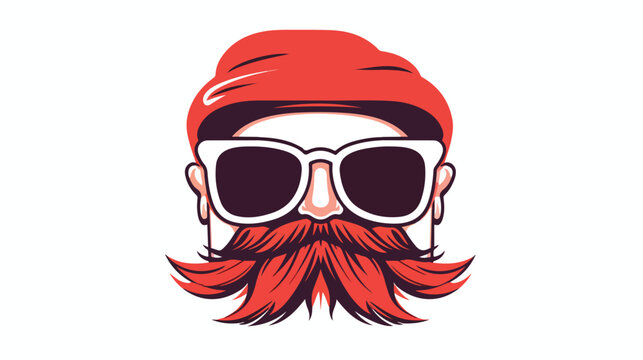Santa beard vector .Christmas hipster poster for par