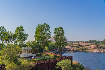 The lake at the Jaswant Thada mausoleum in Jodhpur, Rajasthan