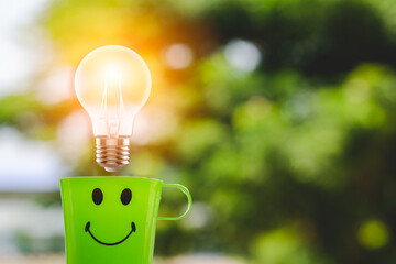 light bulb on green background