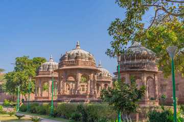 Fototapeta na wymiar Temples of Mandore Garden. Mandore Garden at Jodhpur, Rajasthan.