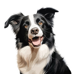 Border Collie clipart isolated on white background