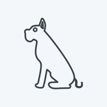 Icon Dog. suitable for animal symbol. line style. simple design editable. design template vector. simple symbol illustration