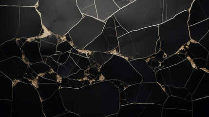Sophisticated marble background with black stone and gold vein patterns