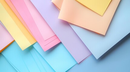 Stacked Pastel Papers in Soft Light