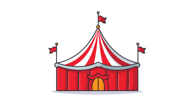 This isolated a circus tent icon icon with outline style a
