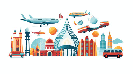 Travel icon on white background flat vector 