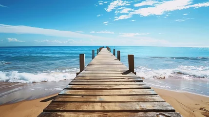  wooden pier on the coastline © saka