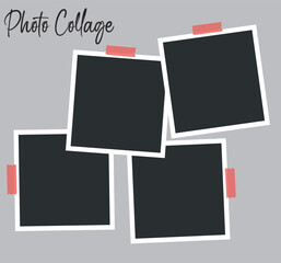 4 photo collage template. vector illustration, new collections