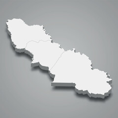 3d isometric map of Tchologo is region of Ivory Coast