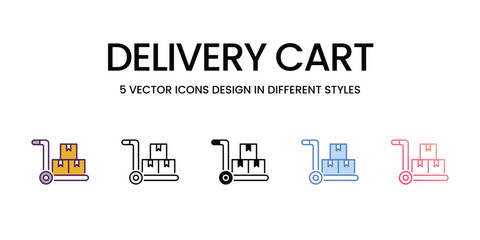 Delivery Cart icons set in different style vector stock illustration