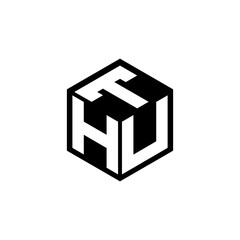 HUT letter logo design in illustration. Vector logo, calligraphy designs for logo, Poster, Invitation, etc.