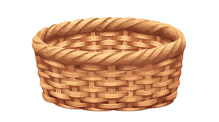 Vector of wicker basket flat vector isolated on white