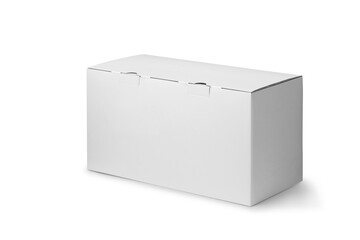 Rectangle white cardboard box on white