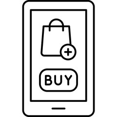 Mobile Buying Vector Icon easily modified