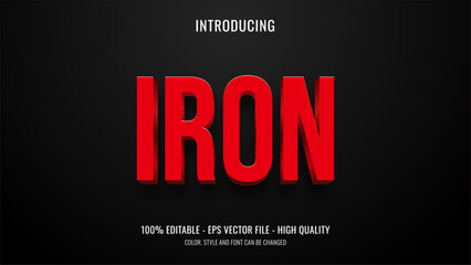 Editable red bold text effect with 3d style