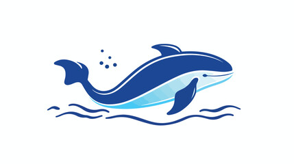 Whale line logo icon designs flat vector