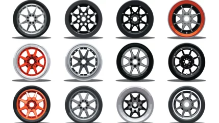 Fotobehang Wheel rims car and truck wheels vector illustration. © Nobel