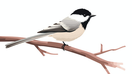 Willow Tit Poecile or Parus montanus flat vector isolated