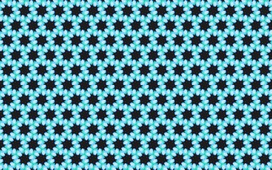 ミントグリーンをベースにしたクリスタルとドット柄のシームレス画像｜幾何学模様