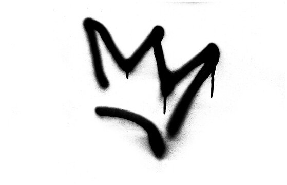 Grunge style shape. Spray painted crown.