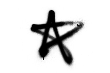 Grunge style shape. Spray painted star.