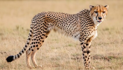 A Cheetah With Its Eyes Wide Scanning The Horizon