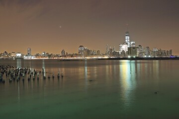 New York City. Wonderful panoramic view of Manhattan Midtown Skyscrapers  - obrazy, fototapety, plakaty