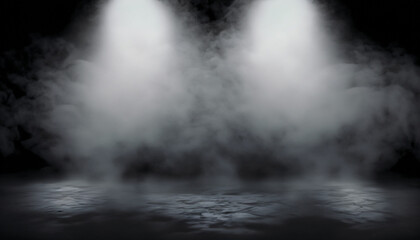 Texture dark concentrate floor with mist or fog and smoke for for wallpaper