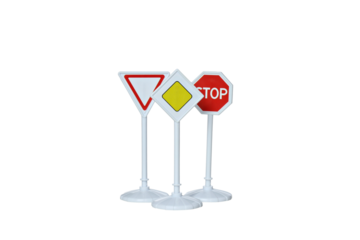 PNG road signs isolated on white background.