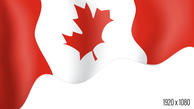 Canada country flag realistic independence day background. Canadian commonwealth banner in motion waving, fluttering in wind. Festive patriotic HD format template for independence day