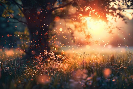 The Longest Day of the Year - Celebrating Summer Solstice and Midsommer with Generative AI Concept Image