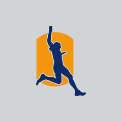 Trail Running Logo vector graphic of illustration 