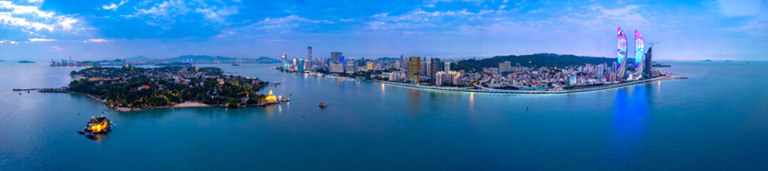Aerial photography of the coastal scenery of Xiamen, China