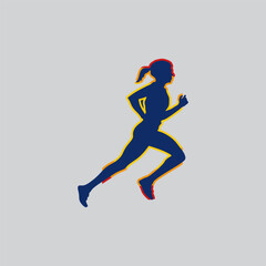 Trail Running Logo vector graphic of illustration 