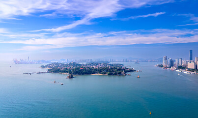 Panoramic view of Gulangyu Island in Xiamen, China