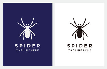 Spider Insect Arthropod Silhouette logo design vector icon