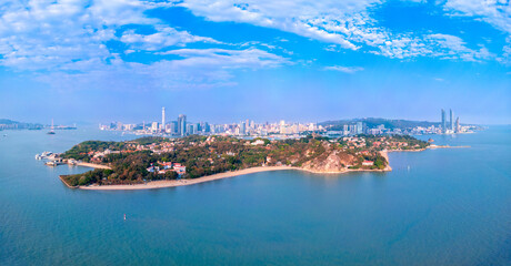 Panoramic view of Gulangyu Island in Xiamen, China