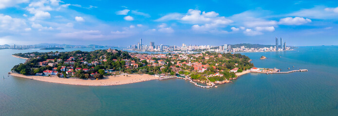 Panoramic view of Gulangyu Island in Xiamen, China