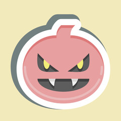 Sticker Pumpkin. suitable for Halloween symbol. simple design editable. design template vector. simple illustration