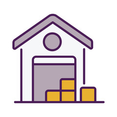 Warehouse icon editable stock vector illustration