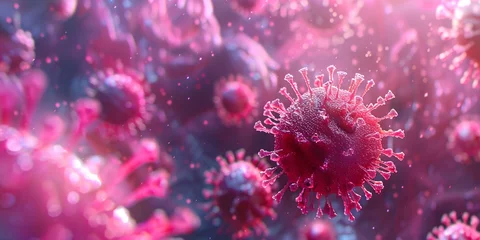 Fotobehang Illustration of 3-dimensional AAV (adenovirus-associated virus). © ckybe