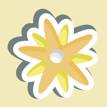 recommend clip art: Sticker Edelweiss. suitable for education symbol. simple design editable. design template vector. simple illustration