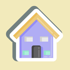 Sticker House. suitable for education symbol. simple design editable. design template vector. simple illustration