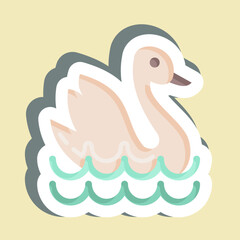 Sticker Swan. suitable for education symbol. simple design editable. design template vector. simple illustration