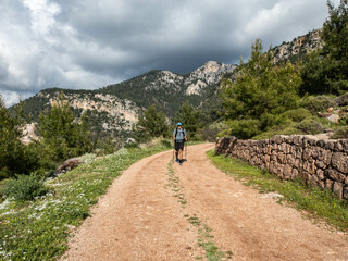 Trekking through the mountains on the Lycian Way, Antalya, Turkey 