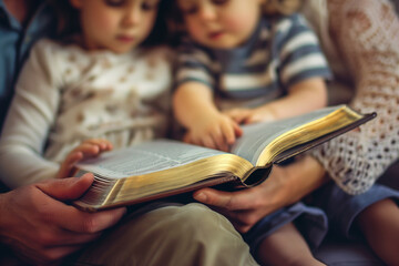 Children's and parent prayed for faith, Generative AI.