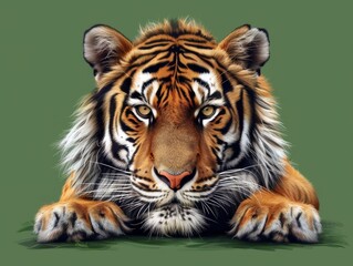 Obraz premium tiger with green and clean background
