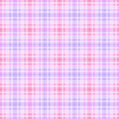 Seamless checkcered plaid tartan pattern blue pink white background